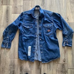 Rasco FR work shirt size small pearl snap